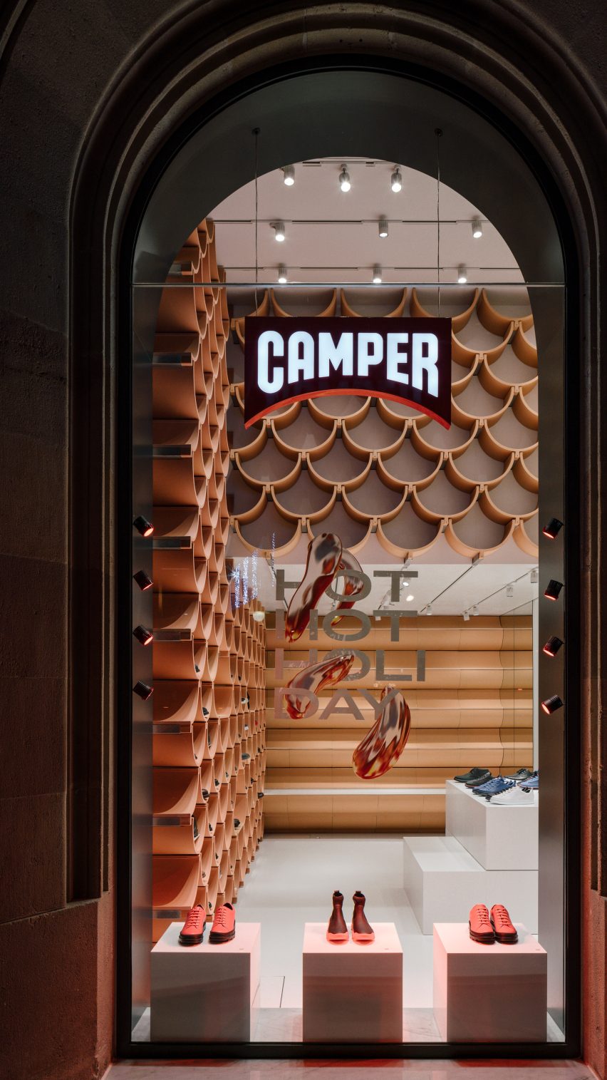 Camper store in Barcelona, designed by Kengo Kuma