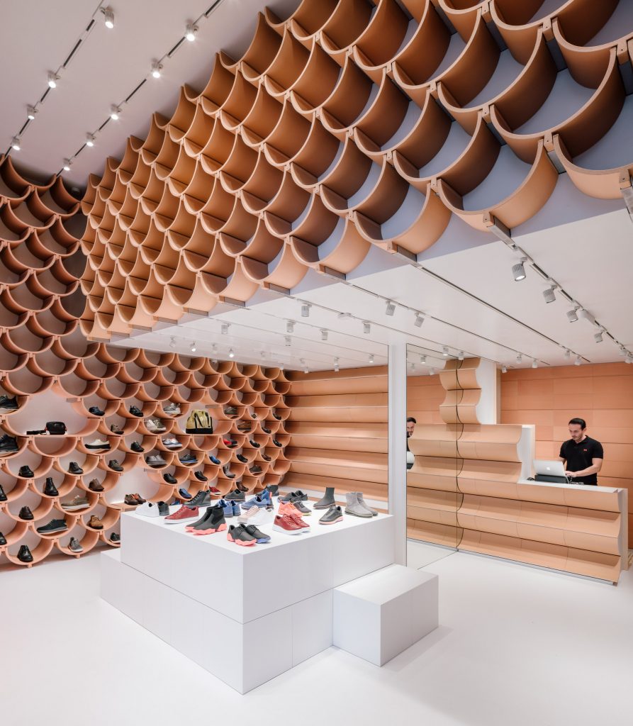 Camper store in Barcelona, designed by Kengo Kuma