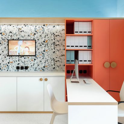 Interiors of Doctor U clinic designed by Ater Architects