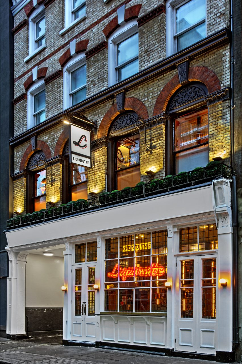 Exterior of Genuine Liquorette London, designed by AvroKO