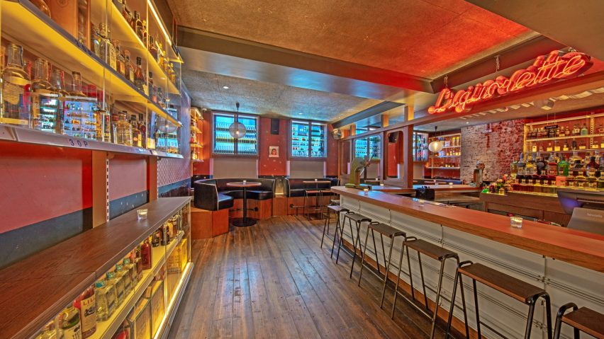 Interiors of Genuine Liquorette London, designed by AvroKO