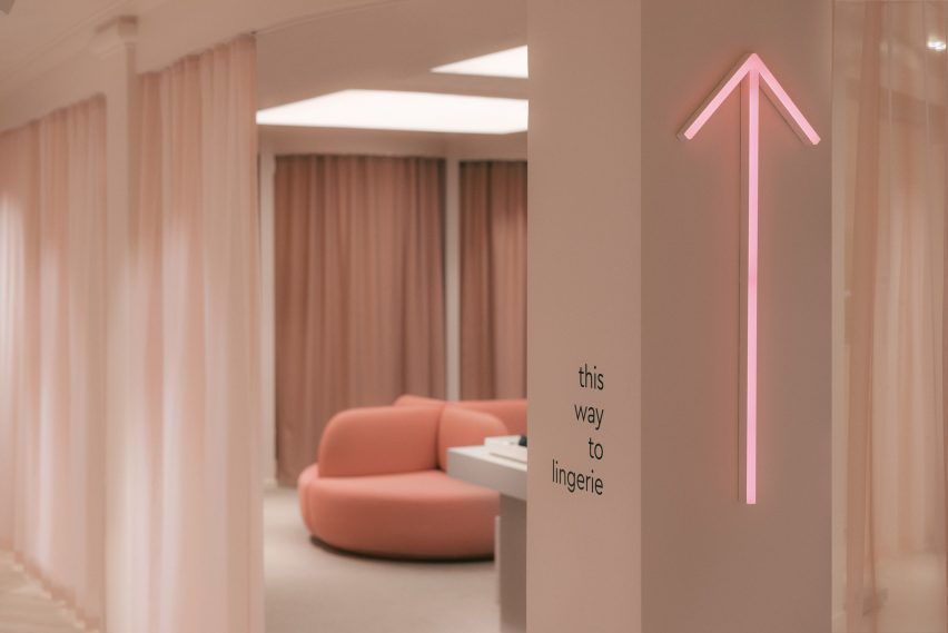 Interiors of Gina Tricot fashion store, designed by Note Design Studio and Open Studio