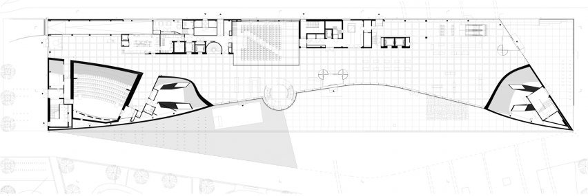 Ground floor plan of Oodi Helsinki Central Library by ALA Architects