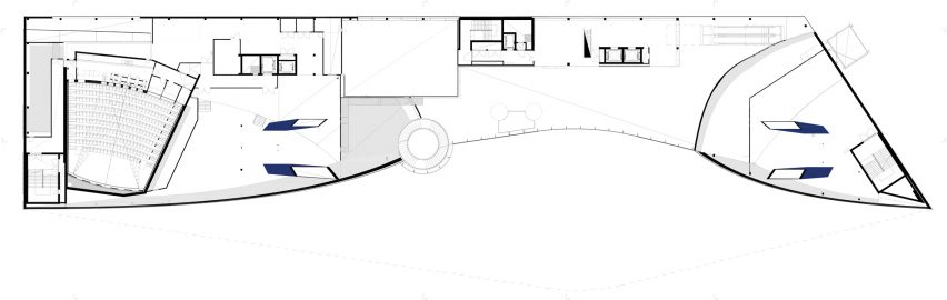 Mezzanine floor plan of Oodi Helsinki Central Library by ALA Architects