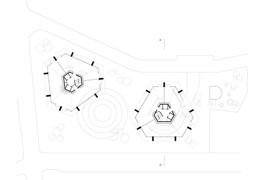Ground floor plan of Hoxton Press by David Chipperfield Architects