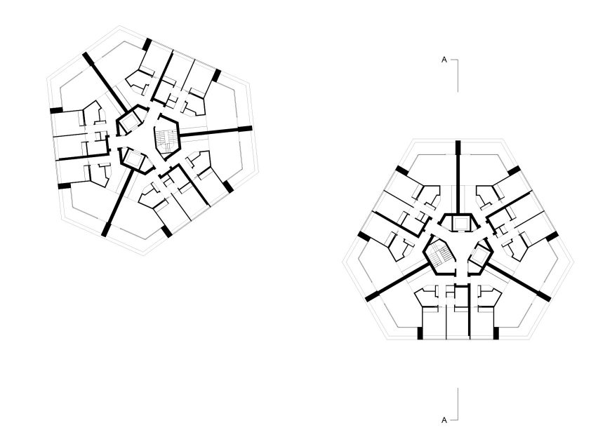 Typical floor plan of Hoxton Press by David Chipperfield Architects