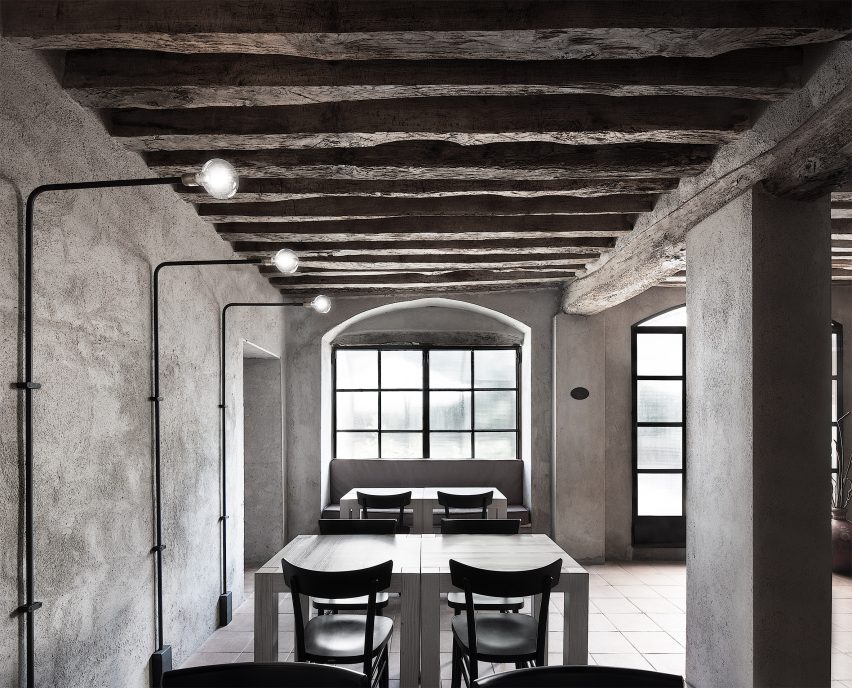 Interiors of La Ganea restaurant, designed by Studio Mabb