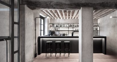 Interiors of La Ganea restaurant, designed by Studio Mabb
