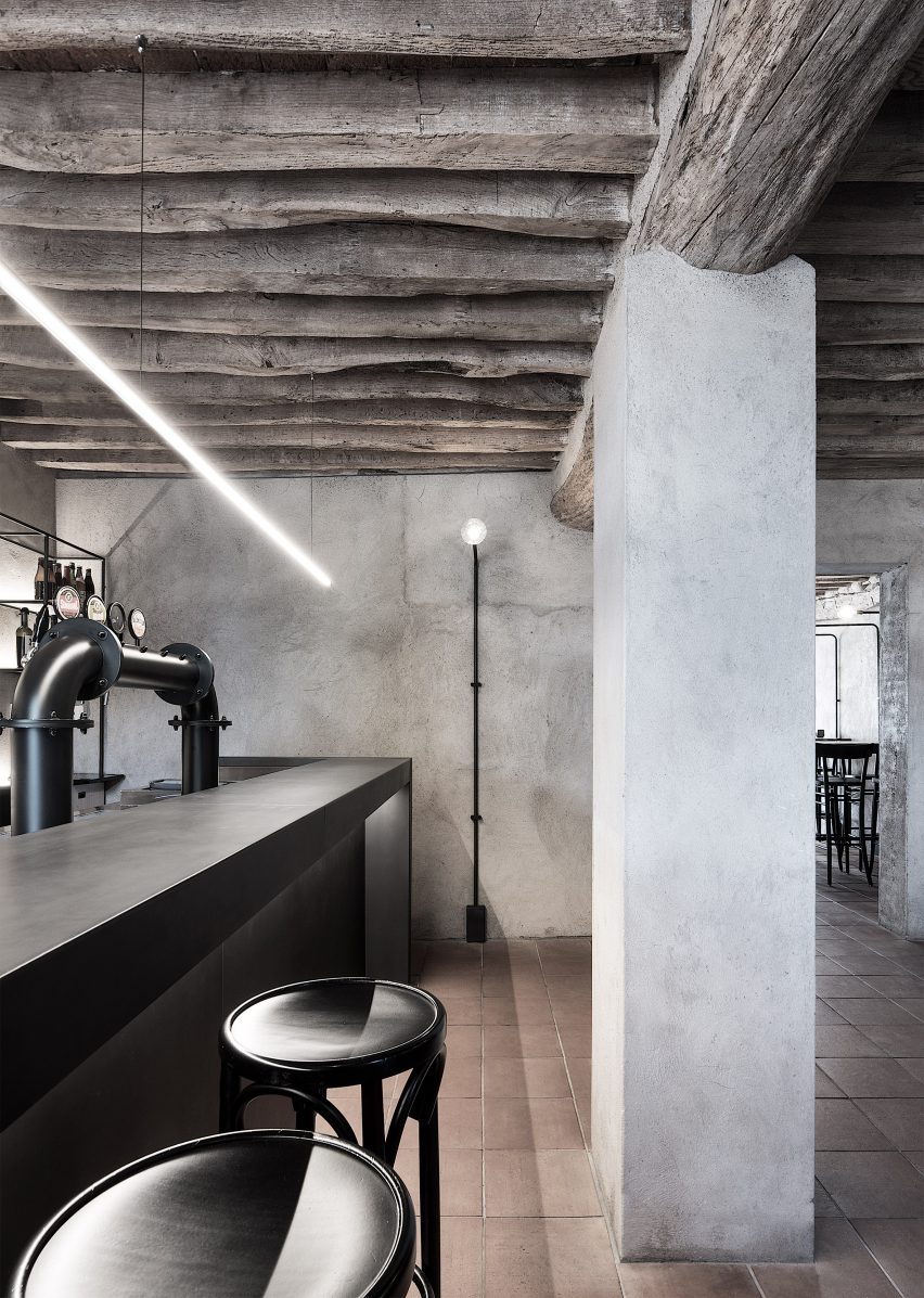 Interiors of La Ganea restaurant, designed by Studio Mabb