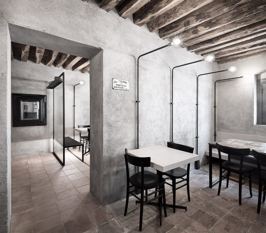 Interiors of La Ganea restaurant, designed by Studio Mabb