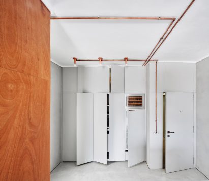 Interiors of Barcelona marina apartment, designed by Cometa Architects