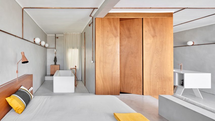 Interiors of Barcelona marina apartment, designed by Cometa Architects
