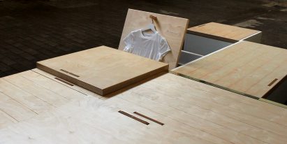 Juul de Bruijn designed a storage solution called MoreFloor that hides furniture underneath floorboards.