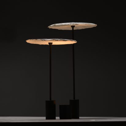 Nir Meiri makes sustainable lamp shades from mushroom mycelium