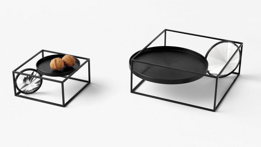 Nendo designs crystal trays and accessories for Atelier Swarovski Home