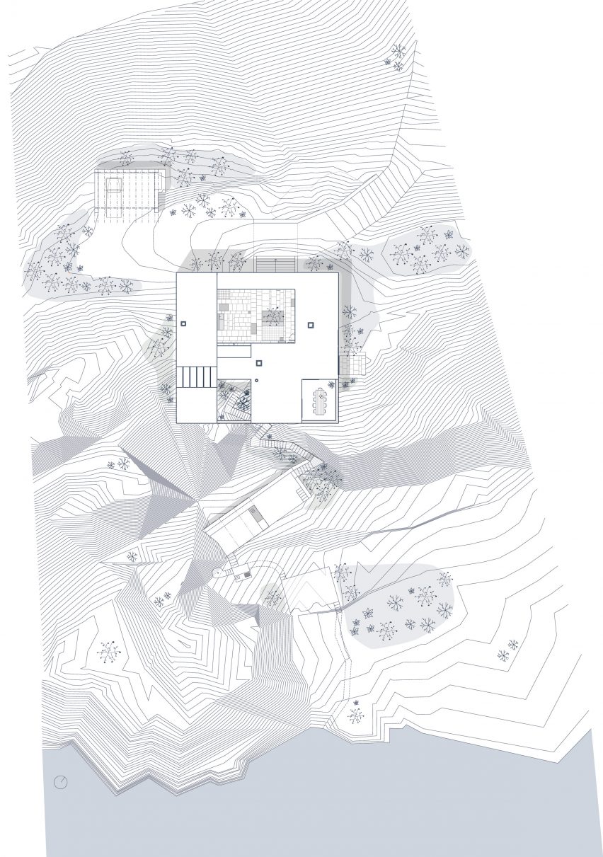Site plan of Patio House by OOAK Architects in Greece