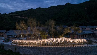 LUO Studio's Luotuowan Pergola reuses wood salvaged from traditional houses