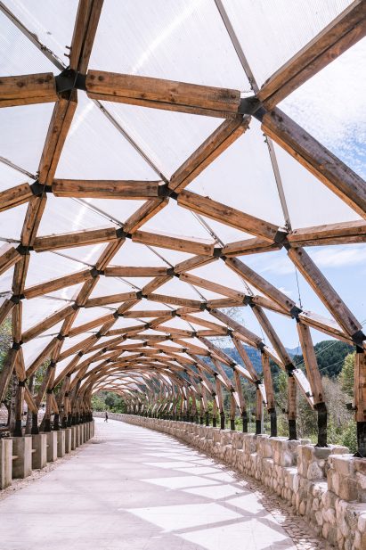 LUO Studio's Luotuowan Pergola reuses wood salvaged from traditional houses