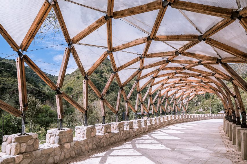 LUO Studio's Luotuowan Pergola reuses wood salvaged from traditional houses