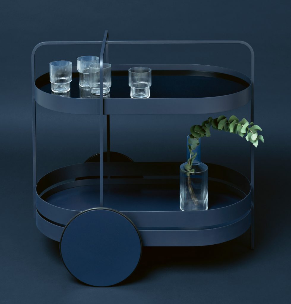 Grace serving trolley designed by Sebastian Herkner for Schönbuch