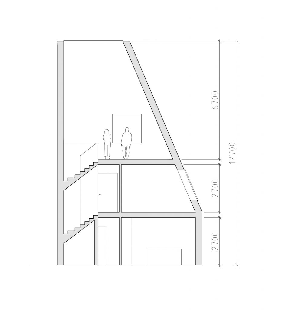 Section of a house in Vertical Village II by Tham & Videgård Arkitekter