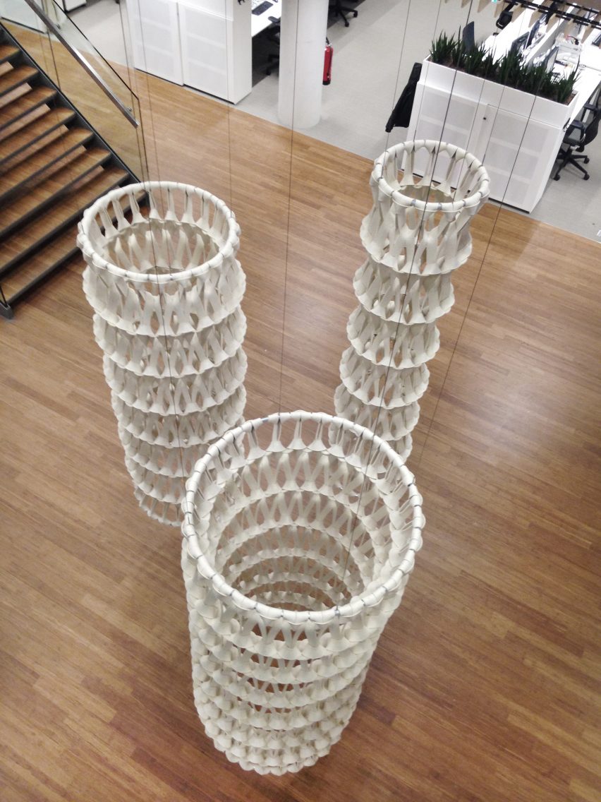 Petra Vonk Plectere 3D-knitted acoustic curtains