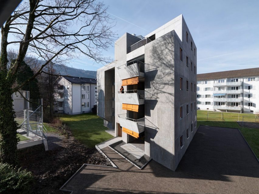 Gus Wüstemann affordable concrete housing in Zurich