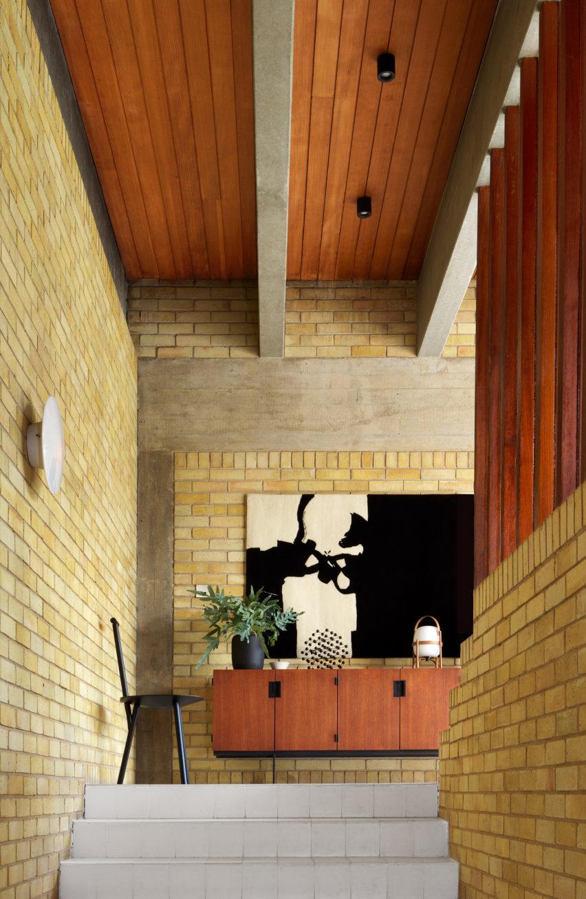 Staircase of Ahm House by Jørn Utzon renovated by Coppin Dockray