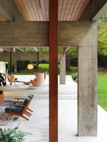 Interior of Ahm House by Jørn Utzon renovated by Coppin Dockray