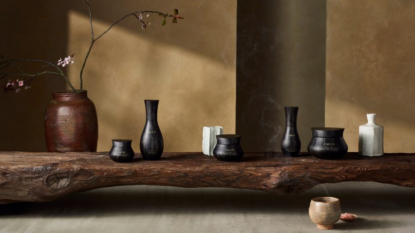 Kengo Kuma packaging Aman hotel cosmetics