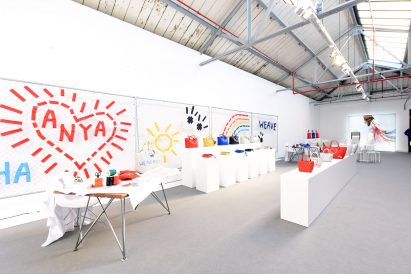 Anya Hindmarch and Numen/For Use create woven network of blue tunnels at London Fashion Week