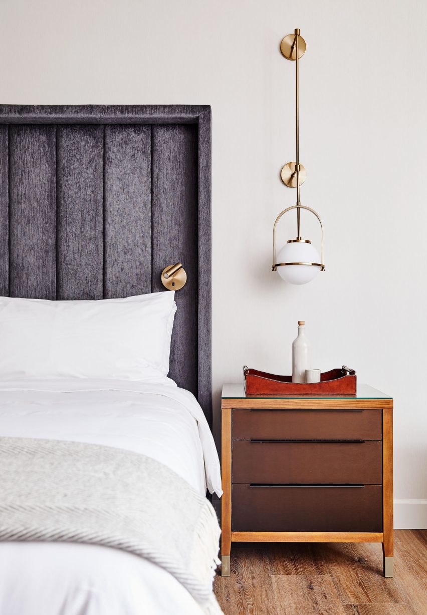 Guest room at The Blake Hotel in New Haven