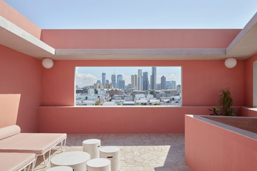 Roof terrace of The Calile Hotel, designed by Richards and Spence