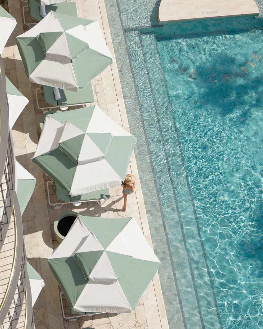 Pool area of The Calile Hotel, designed by Richards and Spence