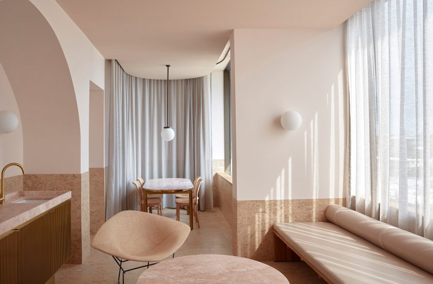 Interiors of The Calile Hotel, designed by Richards and Spence