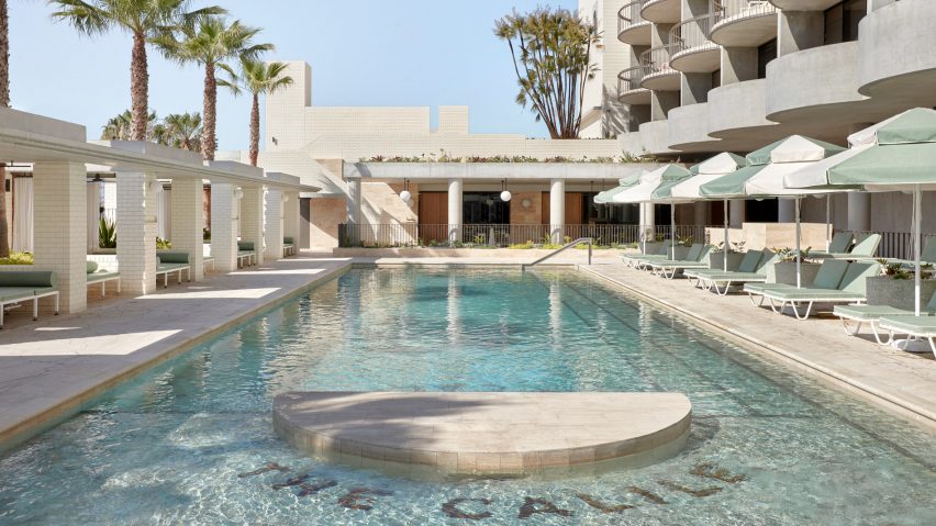 Pool area of The Calile Hotel, designed by Richards and Spence