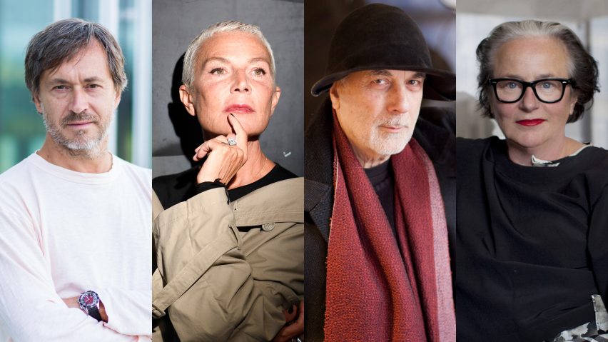 Dezeen Awards 2019 judges Marc Newson, Doriana Fuksas, Ron Arad and Li Edelkoort