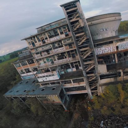 Racing drone explores abandoned coal factory