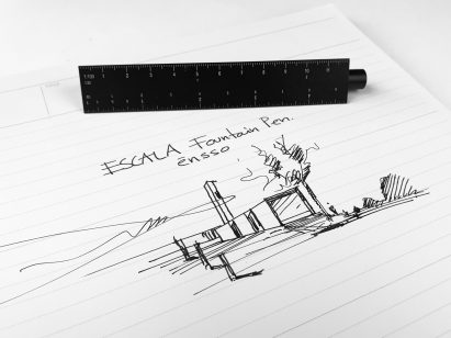 Escala is a scale-ruler fountain pen for architects