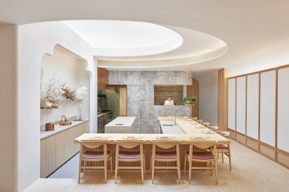 Interiors of Esora restaurant, designed by Takenouchi Webb