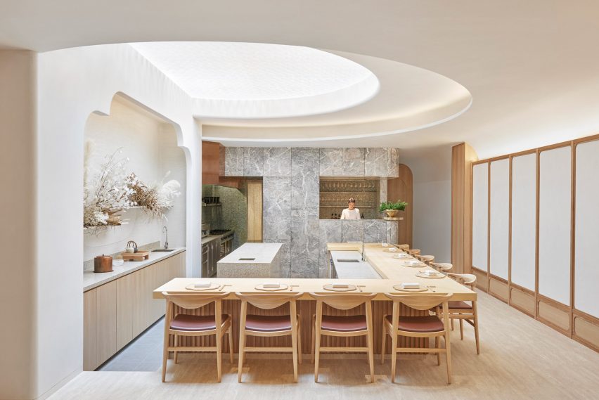 Interiors of Esora restaurant, designed by Takenouchi Webb