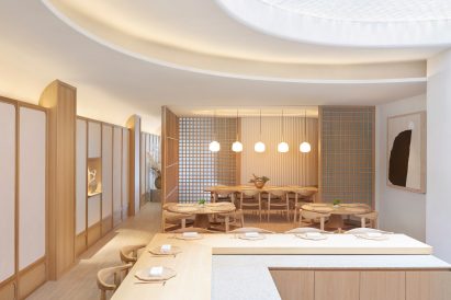 Interiors of Esora restaurant, designed by Takenouchi Webb