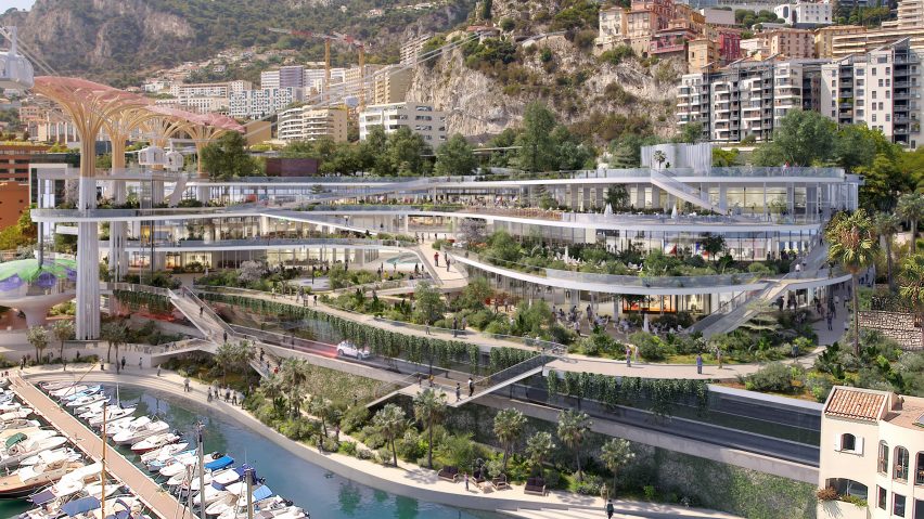 Visual of Studio Fuksas' new building for Fontvieille waterfront