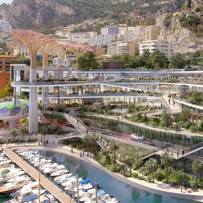 Visual of Studio Fuksas' new building for Fontvieille waterfront
