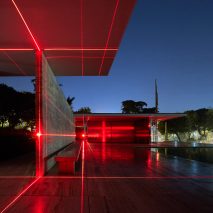Geometry of Light installation at Barcelona Pavilion by Luftwerk and Iker Gil