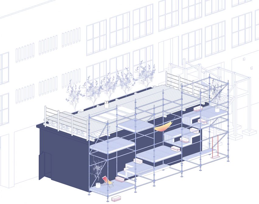 Level Up street pavilion by Brett Mahon, Joonas Parviainen, Saagar Tulshan, Shreyansh Sett and Vanja Borovic
