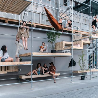 Level Up street pavilion by Brett Mahon, Joonas Parviainen, Saagar Tulshan, Shreyansh Sett and Vanja Borovic