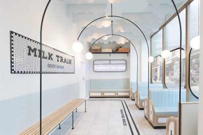Milk Train ice cream parlour, designed by FormRoom