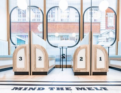 Milk Train ice cream parlour, designed by FormRoom