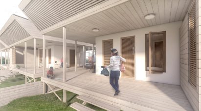 This modular housing concept by Peruvian studio Arana & Suasnabar Architects allows users to convert adjoining terrace space into additional rooms according to their spatial needs and budget